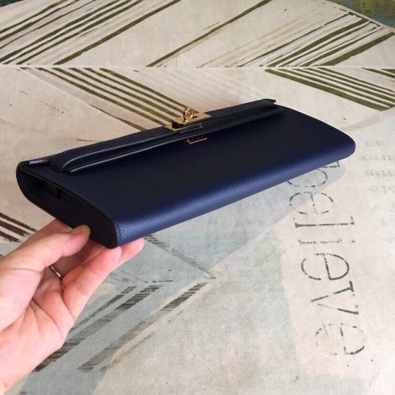 💙 In Stock! Kelly Cut 31 Clutch – Royal Blue Epsom Leather, Premium Craftsmanship, Chic Evening Bag ✨